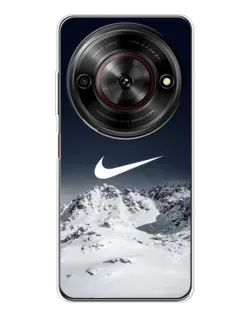 Чехол для ZTE Nubia Focus 5G с картинкой «Nike — зимние горы»