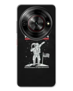 Чехол для ZTE Nubia Focus 5G с картинкой «NASA — шагаем по Луне»