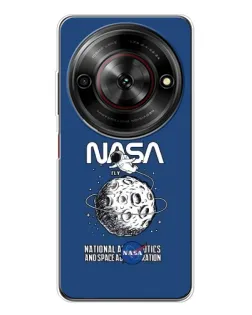 Чехол для ZTE Nubia Focus 5G с картинкой «NASA — лунная миссия»
