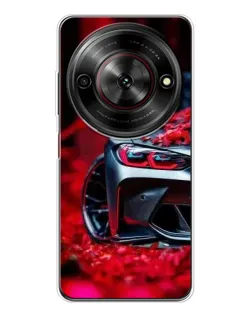 Чехол для ZTE Nubia Focus 5G с картинкой «Спортивная BMW и цветы»