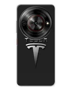 Чехол для ZTE Nubia Focus 5G с картинкой «Стальной логотип Tesla»