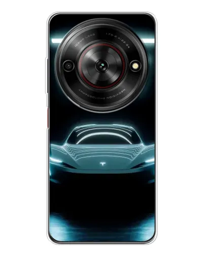 Чехол для ZTE Nubia Focus 5G с картинкой «Tesla в неоне»