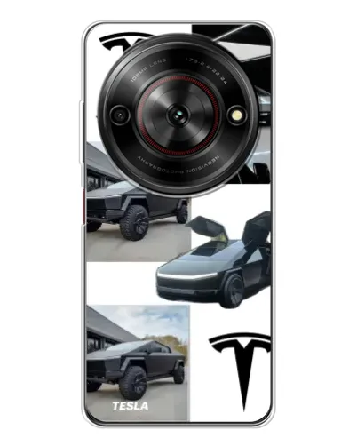 Чехол для ZTE Nubia Focus 5G с картинкой «Коллаж Cybertruck Tesla»