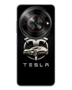 Чехол для ZTE Nubia Focus 5G с картинкой «Tesla — серебристое авто»