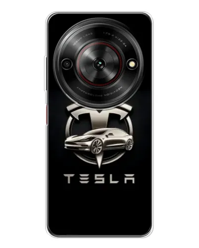 Чехол для ZTE Nubia Focus 5G с картинкой «Tesla — серебристое авто»