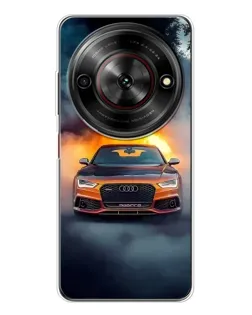 Чехол для ZTE Nubia Focus 5G с картинкой «Audi в огненном дыму»