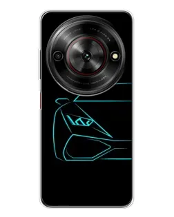 Чехол для ZTE Nubia Focus 5G с картинкой «Голубой силуэт Lamborghini»