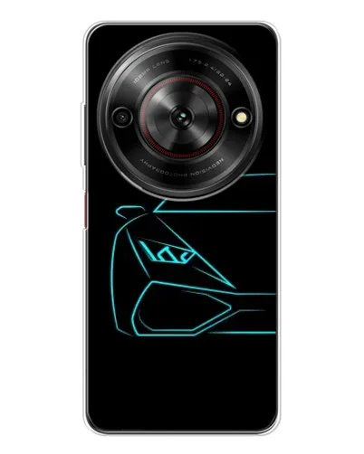 Чехол для ZTE Nubia Focus 5G с картинкой «Голубой силуэт Lamborghini»