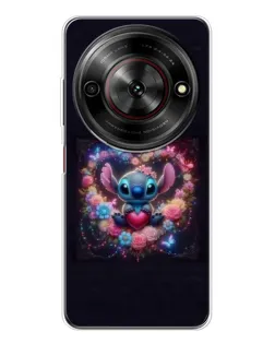 Чехол для ZTE Nubia Focus 5G с картинкой «Stitch в цветах»