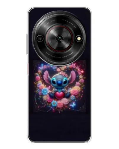 Чехол для ZTE Nubia Focus 5G с картинкой «Stitch в цветах»
