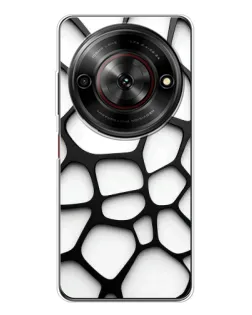 Чехол для ZTE Nubia Focus 5G с картинкой «Белая объемная сетка»