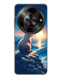 Чехол для ZTE Nubia Focus 5G с картинкой «Закат солнца с капибарой»