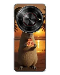 Чехол для ZTE Nubia Focus 5G с картинкой «Капибара с пиццей»