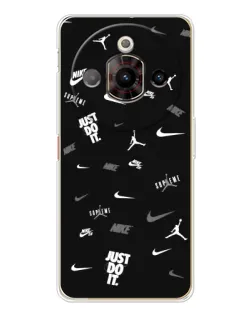 Чехол для ZTE Nubia Focus Pro с картинкой «Nike Black Pattern»