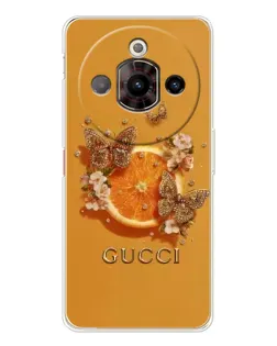 Чохол для ZTE Nubia Focus Pro з картинкою «Gucci — золоті метелики»