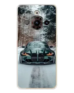 Чехол для ZTE Nubia Focus Pro с картинкой «BMW в зимнем лесу»