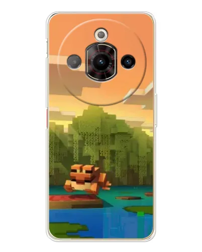 Чехол для ZTE Nubia Focus Pro с картинкой «Майнкрафт закат солнца»