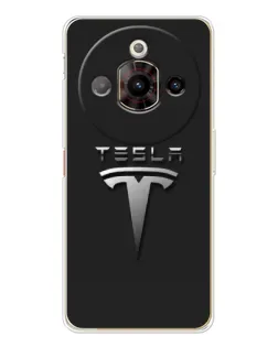 Чехол для ZTE Nubia Focus Pro с картинкой «Стальной логотип Tesla»