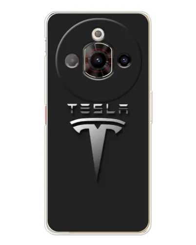 Чехол для ZTE Nubia Focus Pro с картинкой «Стальной логотип Tesla»