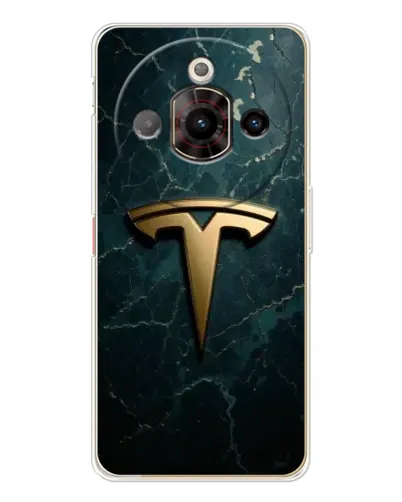 Чехол для ZTE Nubia Focus Pro с картинкой «Мраморная Tesla Gold»