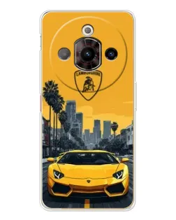Чохол для ZTE Nubia Focus Pro з картинкою «Жовтий Lamborghini місто»