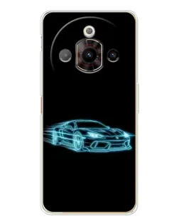 Чохол для ZTE Nubia Focus Pro з картинкою «Неоновий контур Lamborghini»