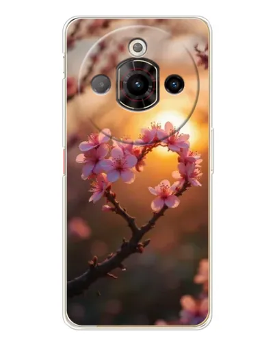 Чехол для ZTE Nubia Focus Pro с картинкой «Розовый цвет сердце на фоне заката» Чехол для ZTE Nubia Focus Pro с картинкой «Розовый цвет сердце на фоне заката»