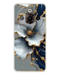 Чехол для ZTE Nubia Focus Pro с картинкой «Белый цветок и золотой флюид» Чехол для ZTE Nubia Focus Pro с картинкой «Белый цветок и золотой флюид»