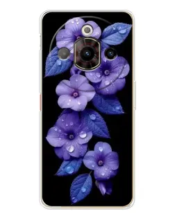Чохол для ZTE Nubia Focus Pro з картинкою «Фіолетові квіти з росою»