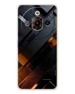 Чехол для ZTE Nubia Focus Pro с картинкой «Черные геометрические блоки»