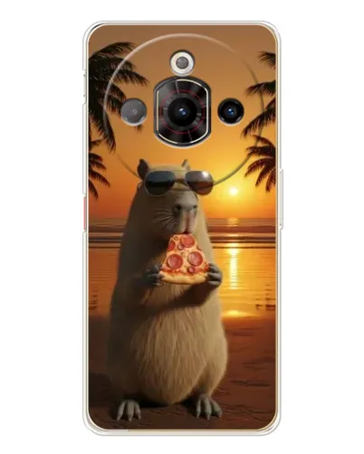 Чохол для ZTE Nubia Focus Pro з картинкою «Капібара з піцою»