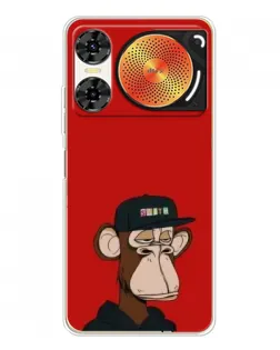 Чохол для ZTE Nubia Music 2 з картинкою «Bored Ape — червоний фон»