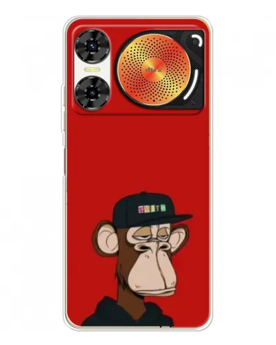 Чохол для ZTE Nubia Music 2 з картинкою «Bored Ape — червоний фон»