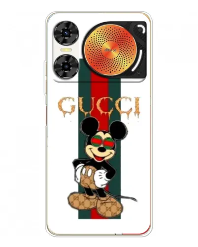 Чехол для ZTE Nubia Music 2 с картинкой «Микки Маус Gucci — полосы»