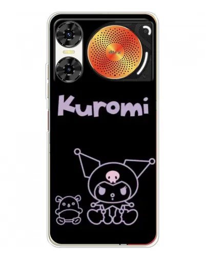Чехол для ZTE Nubia Music 2 с картинкой «Kuromi — черный минимализм»
