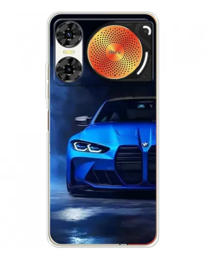 Чехол для ZTE Nubia Music 2 с картинкой «Голубая BMW M4»