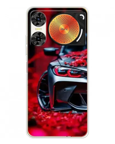 Чехол для ZTE Nubia Music 2 с картинкой «Спортивная BMW и цветы»