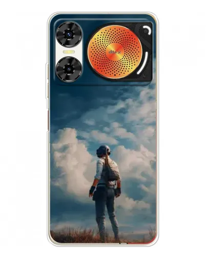 Чехол для ZTE Nubia Music 2 с картинкой «Герой PUBG на скале»