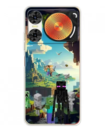 Чехол для ZTE Nubia Music 2 с картинкой «Эндермен в лесу»
