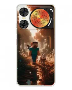 Чехол для ZTE Nubia Music 2 с картинкой «Стив в лесу»