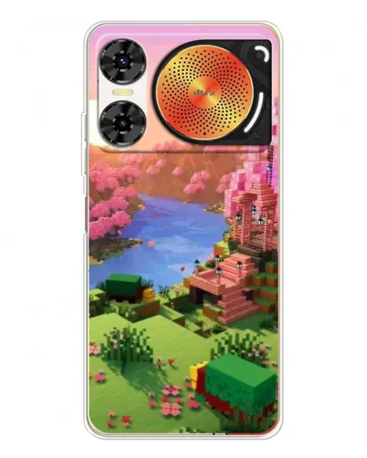 Чехол для ZTE Nubia Music 2 с картинкой «Розовое дерево Minecraft»