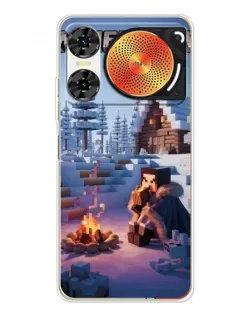 Чехол для ZTE Nubia Music 2 с картинкой «Зимний Minecraft»