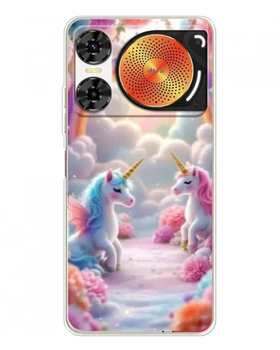 Чехол для ZTE Nubia Music 2 с картинкой «Радуга и единороги»