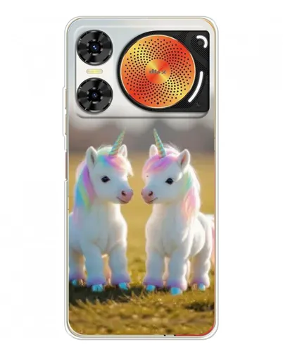 Чехол для ZTE Nubia Music 2 с картинкой «Пара единорогов»