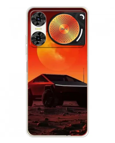 Чехол для ZTE Nubia Music 2 с картинкой «Cybertruck на Марсе»