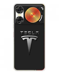 Чехол для ZTE Nubia Music 2 с картинкой «Стальной логотип Tesla»