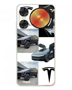 Чехол для ZTE Nubia Music 2 с картинкой «Коллаж Cybertruck Tesla»