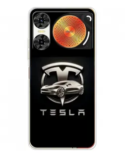Чехол для ZTE Nubia Music 2 с картинкой «Tesla — серебристое авто»