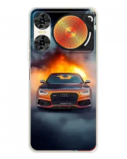 Чехол для ZTE Nubia Music 2 с картинкой «Audi в огненном дыму»