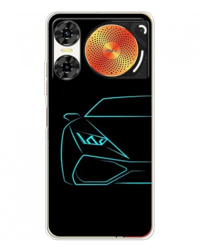 Чехол для ZTE Nubia Music 2 с картинкой «Голубой силуэт Lamborghini»
